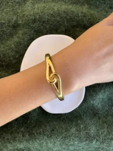 Χρυσή Ατσάλινη Χειροπέδα 'infinity knot'
