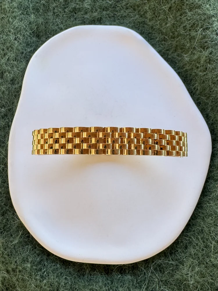 Χρυσή Ατσάλινη Χειροπέδα Τύπου mesh (Πλεκτή Ψάθα)