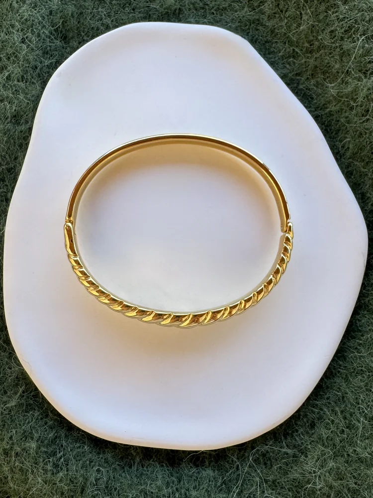 Χρυσή Ατσάλινη Χειροπέδα Χρυσή Στριφτή (twisted)