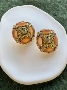 Καρφωτά Σκουλαρίκια ‘peach vintage’