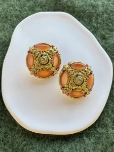 Καρφωτά Σκουλαρίκια ‘peach vintage’