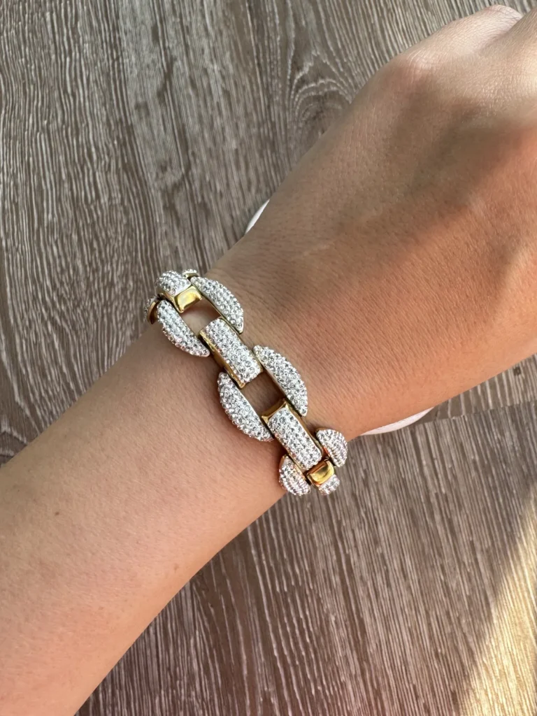 Ατσάλινο Βραχιόλι Αλυσίδα με Χοντρούς Κρίκους και Ζιργκόν