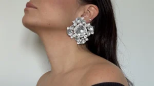 Εντυπωσιακά Σκουλαρίκια με Μεγάλους Κρυστάλλους και Κλιπ