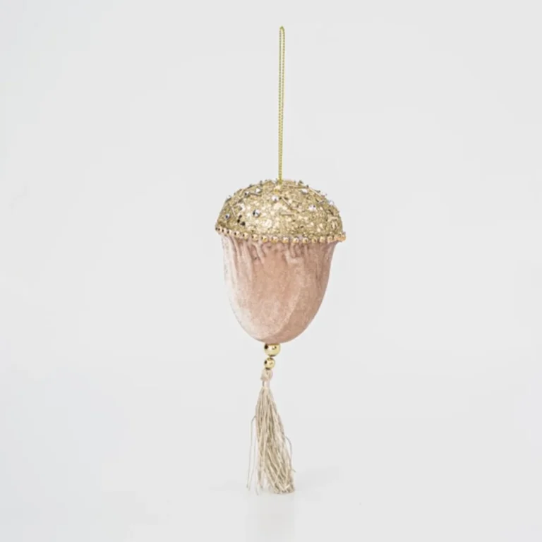 Βελούδινο Κουκουνάρι Σομόν με Χρυσό Γκλίτερ