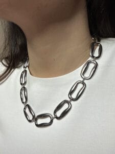 steel icon – luxury Ατσάλινο Κολιέ με Οβάλ Κρίκους
