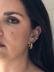 Χρυσά Ατσάλινα Σκουλάρικια Κρίκοι Ανάγλυφοι