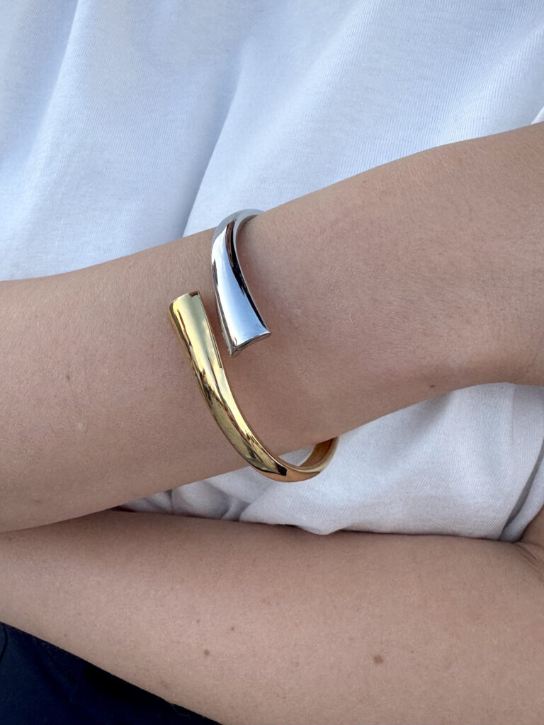 Ατσάλινο Χειροπέδα Δίχρωμο cuff