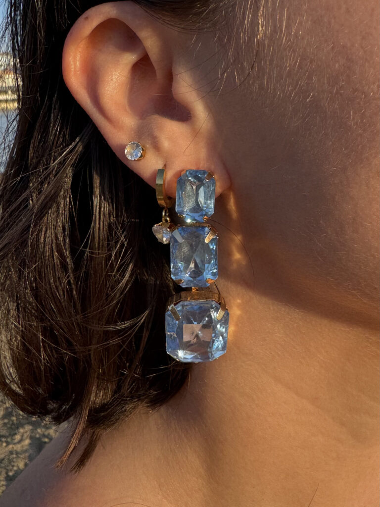 Κρεμαστά Σκουλαρίκια crystal blue